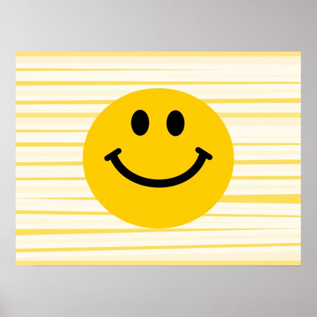 Face on sunny yellow stripes poster (Vorne)