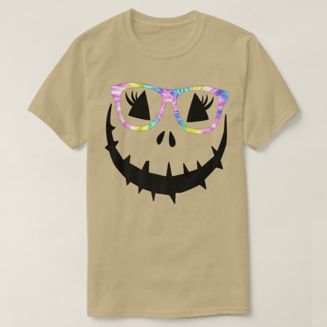 Face Pumpkin Halloween Tie Dye Glasses , Jack O La T-Shirt (Design vorne)