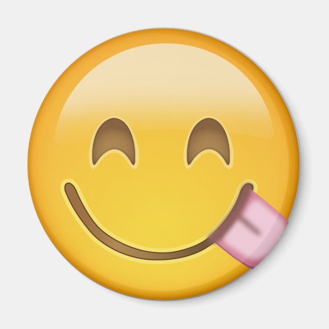 Face Savoring köstliche Lebensmittel Emoji Magnet (Vorne)