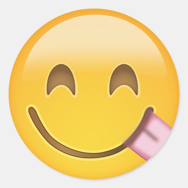 Face Savoring köstliche Lebensmittel Emoji Runder Aufkleber (Vorderseite)