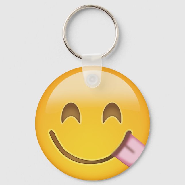 Face Savoring köstliche Lebensmittel Emoji Schlüsselanhänger (Vorderseite)