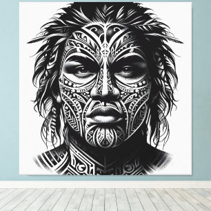 Face Tattoo Leinwanddruck