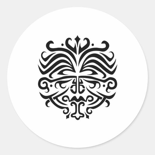 Face Tattoo Runder Aufkleber (Vorderseite)