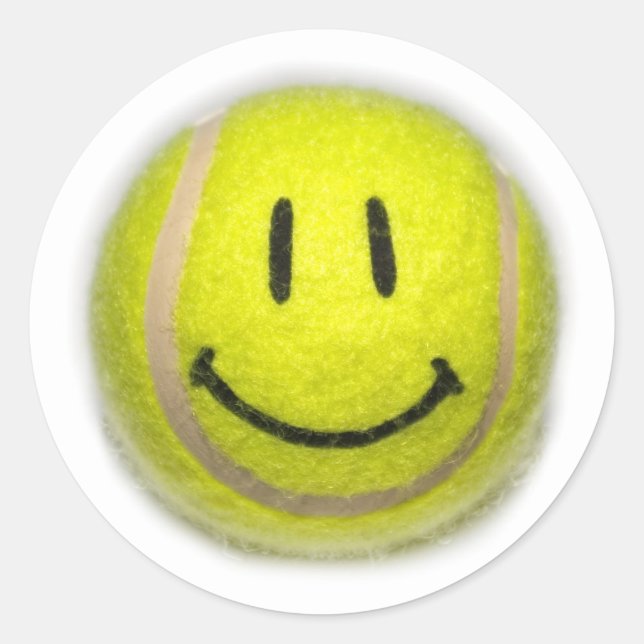Face Tennis Ball Runder Aufkleber (Vorderseite)
