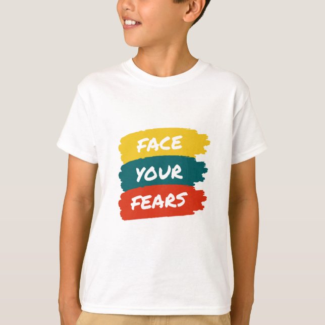 Face Your Fears Teen Boy Graphic T-Shirt |  (Vorderseite)