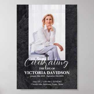 Facebook Beerdigung Ankündigung Post Black Stone Poster