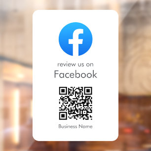 Facebook-Bewertungen Business QR Code Minimal Wh Fensteraufkleber