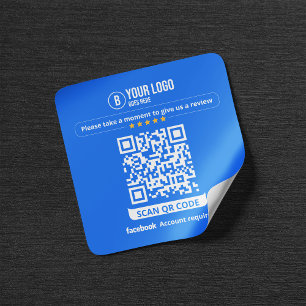 Facebook Bewertungen QR Code Bewerte Mein Unterneh Quadratischer Aufkleber