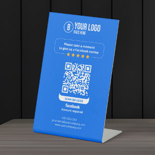 Facebook Bewertungen QR-Code Bewerte Mein Unterneh Sockelschild