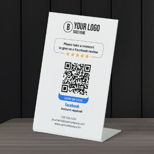 Facebook Bewertungen QR-Code Bewerte Mein Unterneh Sockelschild