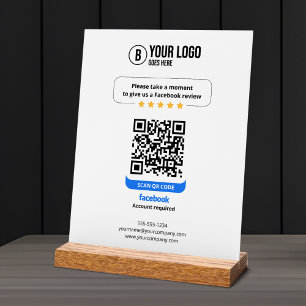 Facebook-Bewertungen QR-Code Bewertung meines Unte Acrylschild