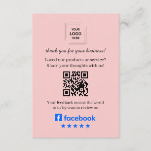 Facebook-Bewertungs-QR-Kundenfeedback-Einlegekarte Begleitkarte