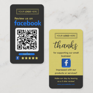 Facebook-Bewertungsanfrage Charcoal Slate Visitenkarte