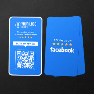 Facebook Business Bewertung 5 Sterne scannbarer QR Visitenkarte