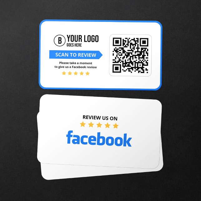 Facebook Business Review 5 Star Scannable QR Code Visitenkarte (Von Creator hochgeladen)