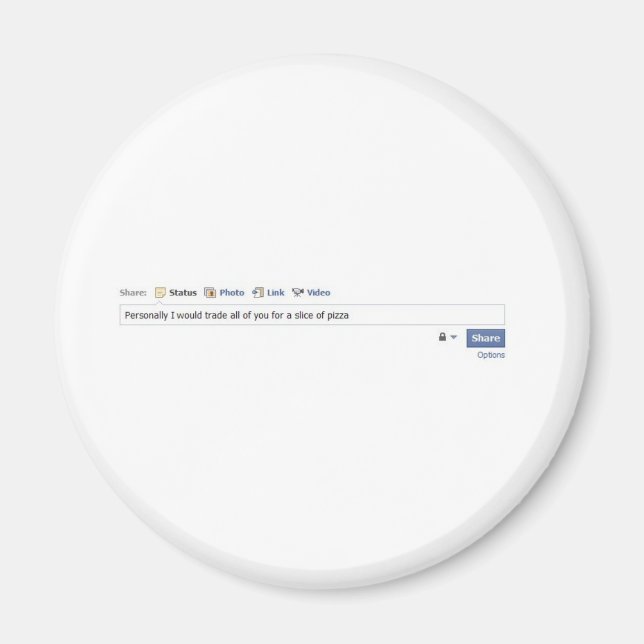 Facebook-Freunde und Pizza Magnet (Vorne)