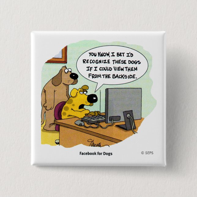 Facebook für Hunde Button (Vorderseite)