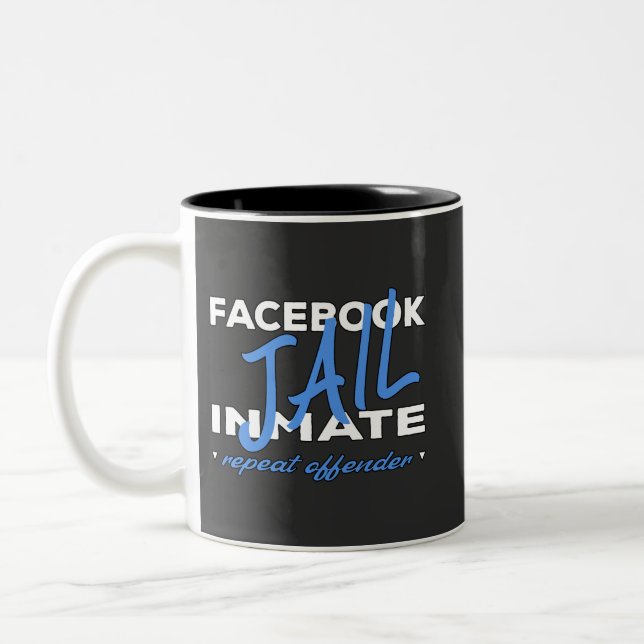 Facebook Gefängnisinsasse Zweifarbige Tasse (Links)