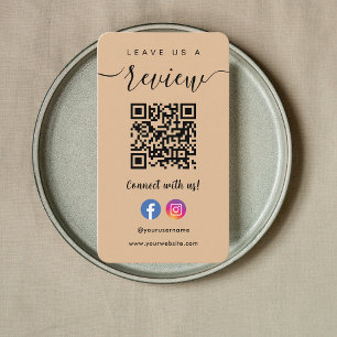 Facebook Instagram Qr Code Verlasse uns ein Rezens Visitenkarte
