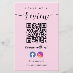Facebook Instagram Qr Code Verlasse uns einen Revi Flyer