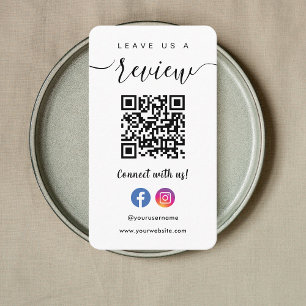 Facebook Instagram Qr Code Verlasse uns einen Revi Visitenkarte
