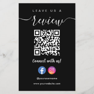 Facebook Instagram Qr Code Verlasse uns einen schw Flyer