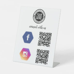 Facebook Instagram Social Media Verbinden Sie mit  Sockelschild