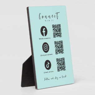 Facebook Instagram Tiktok QR Code Baby Blue Fotoplatte