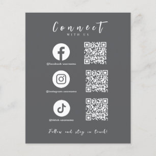 Facebook Instagram Tiktok QR Code Modern Flyer