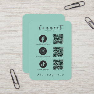 Facebook Instagram Tiktok QR Code Seeafoam Visitenkarte