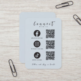 Facebook Instagram Tiktok QR Code Soft Navy Visitenkarte