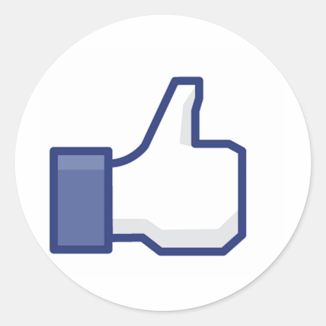 Facebook Like Button Runder Aufkleber (Vorderseite)