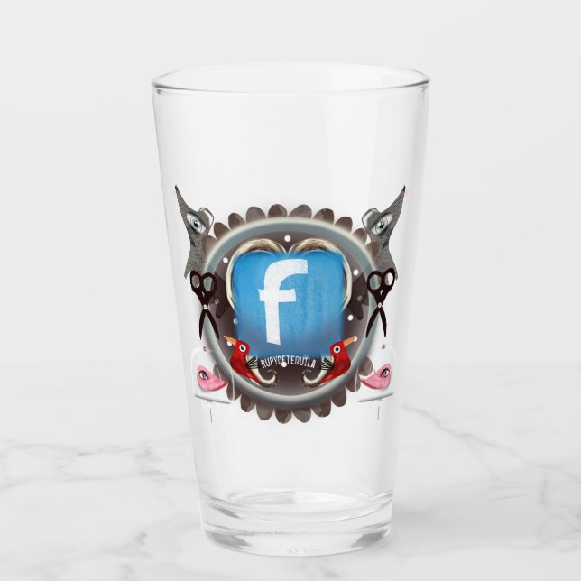 Facebook-Logo für Herzvögel Glas (Vorderseite)