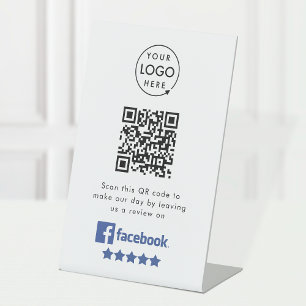 Facebook Reviews Business Review Link QR Code Sockelschild