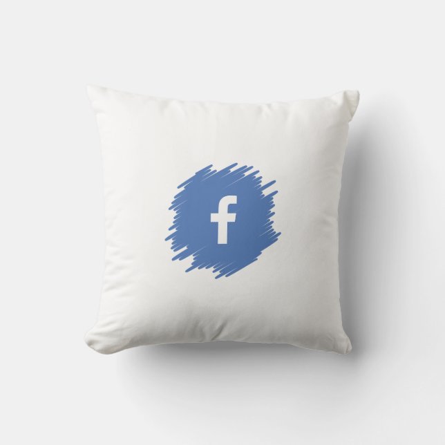 Facebook Social Media Icon Kissen (Vorderseite)