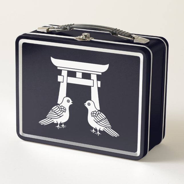 Facebook-Tauben und Torii Metal Lunch Box (Vorderseite)
