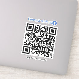 Facebook-Verbindung mit Qr-Code von uns weiß Aufkleber