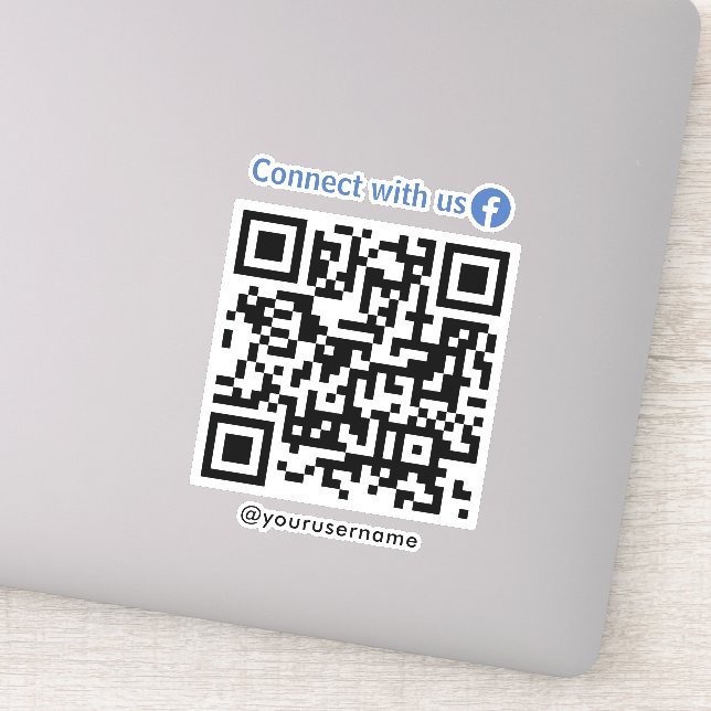 Facebook-Verbindung mit Qr-Code von uns weiß Aufkleber (Detail)