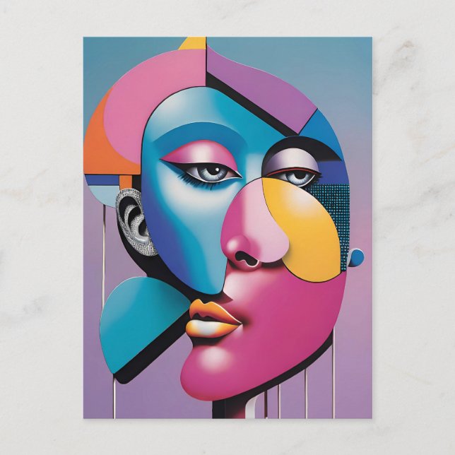 Faced Postkarte (Vorderseite)