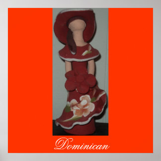 Faceless Dominikanische Keramik Doll, Muneca sin R Poster
