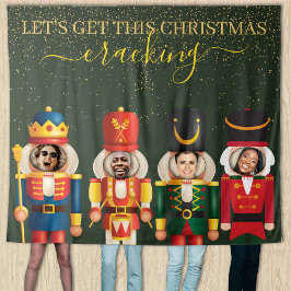 Faceless Nutcracker Green Christmas Foto Hintergru Wandteppich