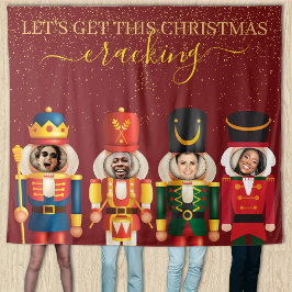 Faceless Nutcracker Red Christmas Foto Hintergrund Wandteppich