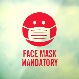 Facemask obligatorische Warnung statische nicht kl Fensteraufkleber