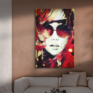 Faces - 004 leinwanddruck