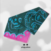 Faces of the Crowd Scarf - Neon Line Art