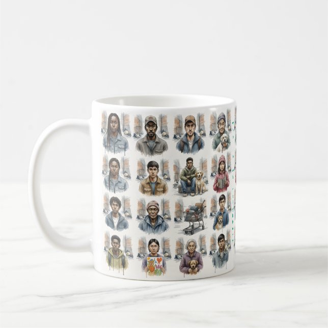 Faces on the Street Mug Kaffeetasse (Links)