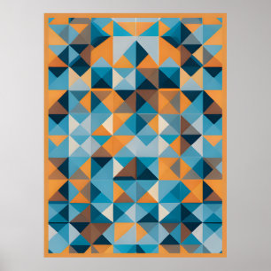 Facet Mosaic: Ein Kaleidoskop geometrischer Farben Poster