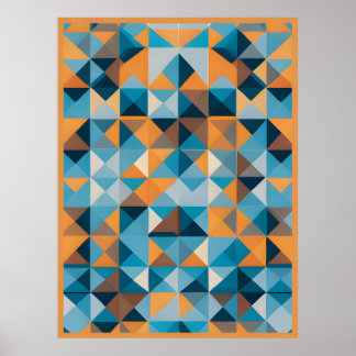 Facet Mosaic: Ein Kaleidoskop geometrischer Farben Poster