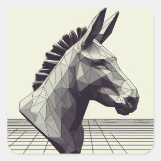 Facet of the Donkey Quadratischer Aufkleber