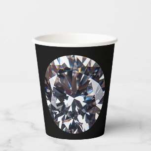 Faceted Elegance Diamond Gem Image Paper Cups Pappbecher